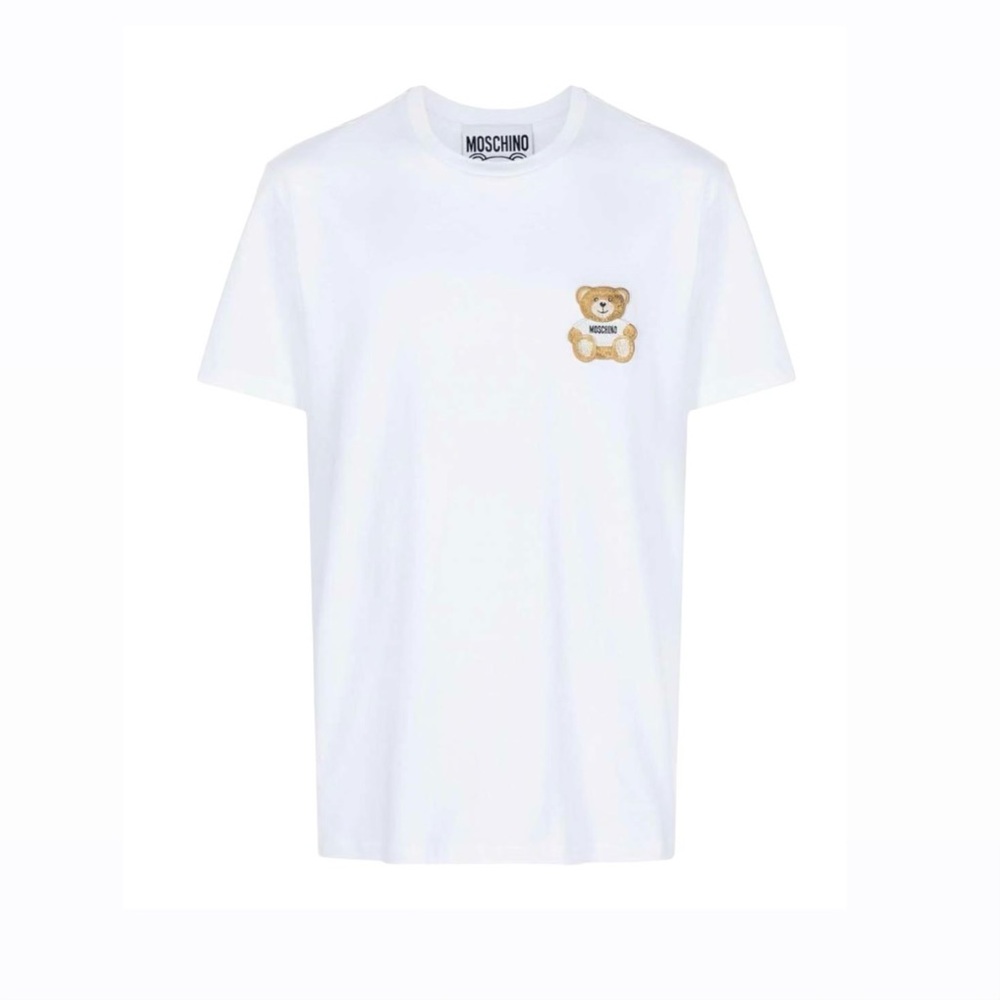 MOSCHINO WHITE TEDDY PATCH T-SHIRT